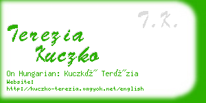 terezia kuczko business card